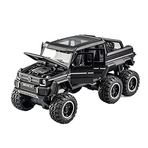 XGFFBAGB 1:32 Für 6WD Diecast Metall Off Road SUV Auto Modell G63 6X6 Räder Geschenk Spielzeug(Black,with Box) von XGFFBAGB