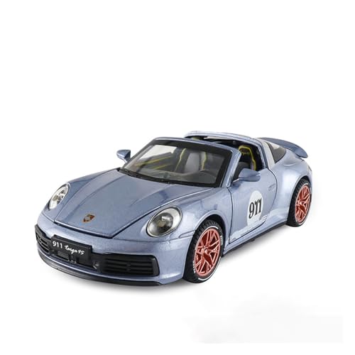 XGFFBAGB 1:32 Für 911 Targa 4S Legierung Cabrio Sport Auto Modell Diecast Racing Hebe Schwanz Auto Rad Geschenk(Gray A,with Box) von XGFFBAGB