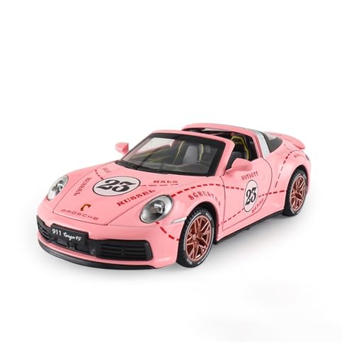 XGFFBAGB 1:32 Für 911 Targa 4S Legierung Cabrio Sport Auto Modell Diecast Racing Hebe Schwanz Auto Rad Geschenk(Pink,No Box) von XGFFBAGB