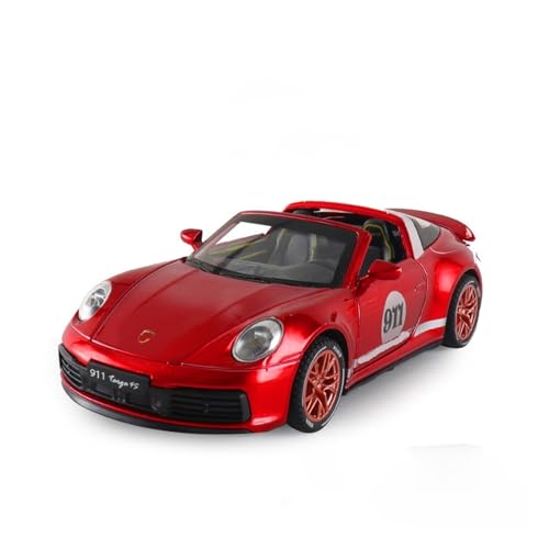 XGFFBAGB 1:32 Für 911 Targa 4S Legierung Cabrio Sport Auto Modell Diecast Racing Hebe Schwanz Auto Rad Geschenk(Rosso,No Box) von XGFFBAGB