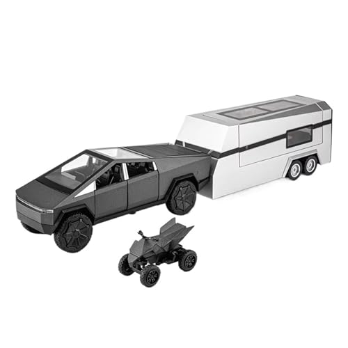 XGFFBAGB 1:32 Für Cyber ​​Toy Truck Modell Y Anhänger Auto Legierung Druckguss Metall Spielzeug Auto Modell Sound Und Licht Sammlung(Gray A,No Box) von XGFFBAGB