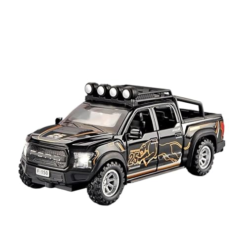 XGFFBAGB 1:32 Für F150 Legierung Pickup Auto Modell Druckguss Metall Spielzeug Geländewagen Auto Modell Sammlung Sound Und Licht Geschenk(Black,with Box) von XGFFBAGB
