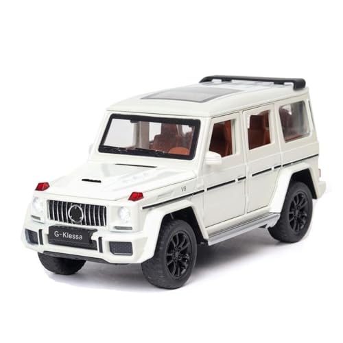 XGFFBAGB 1:32 Für G63 Off Road Auto Legierung Diecast Metall Auto Modell Spielzeug(White,with Box) von XGFFBAGB