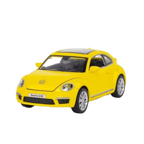 XGFFBAGB 1:32 Für Käfer GSR Auto Modell Zurückziehen Legierung Discast Straße Metall Business Autos Modell Spielzeug(Yellow,with Box) von XGFFBAGB