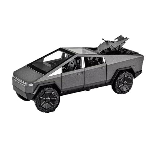 XGFFBAGB 1:32 Für LKW Spielzeug Off-Road-Legierung Auto Diecast Metall Modell Sound Und Licht Pull Back Geschenk(Black Gray,with Box) von XGFFBAGB