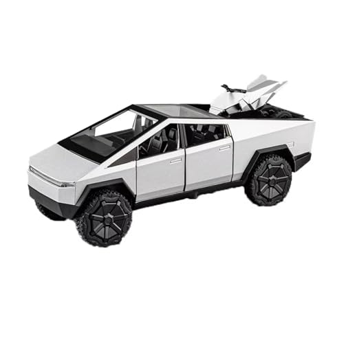 XGFFBAGB 1:32 Für LKW Spielzeug Off-Road-Legierung Auto Diecast Metall Modell Sound Und Licht Pull Back Geschenk(Silver,with Box) von XGFFBAGB