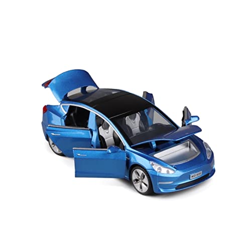 XGFFBAGB 1:32 Für Model 3 Legierung Automodell Druckguss Spielzeug Geschenk(Blu,No Box) von XGFFBAGB