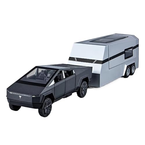 XGFFBAGB 1:32 Für Modell Y Anhänger Auto Legierung Druckguss Metall Spielzeug Auto Modell Sound Und Licht Sammlung Geschenk(Gray A,with Box) von XGFFBAGB