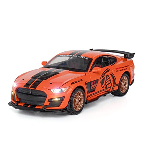 XGFFBAGB 1:32 Für Muatang Shelby GT500 Legierung Sport Auto Modell Gießt Druck Spielzeug Geschenke(Orange,with Box) von XGFFBAGB