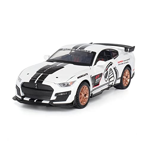 XGFFBAGB 1:32 Für Muatang Shelby GT500 Legierung Sport Auto Modell Gießt Druck Spielzeug Geschenke(White,with Box) von XGFFBAGB