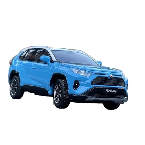 XGFFBAGB 1:32 Für RAV4 2020 SUV Druckguss & Spielzeug Fahrzeuge Metall Auto Modell Stoßdämpfer Sound Licht Sammlung Geschenk(Blu,with Box) von XGFFBAGB