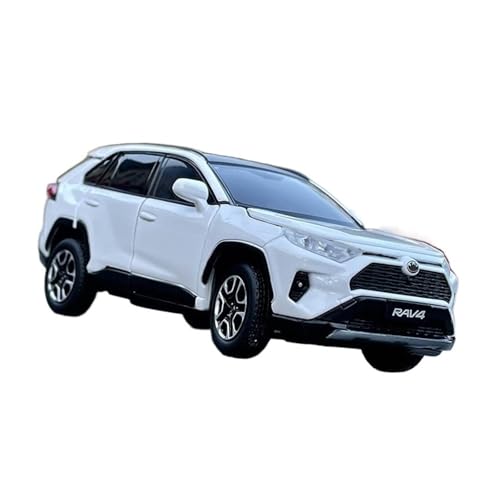 XGFFBAGB 1:32 Für RAV4 2020 SUV Druckguss & Spielzeug Fahrzeuge Metall Auto Modell Stoßdämpfer Sound Licht Sammlung Geschenk(White,with Box) von XGFFBAGB