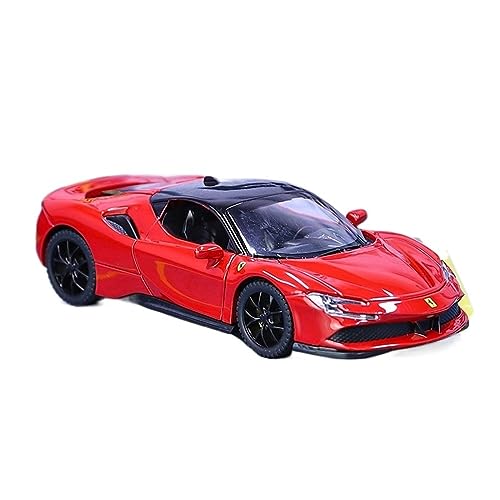 XGFFBAGB 1:32 Für SF90 Spider Sportscar Legierung Auto Druckguss & Spielzeug Fahrzeuge Modell Sound Und Licht Zurückziehen Auto Spielzeug Für Kinder Geschenke(Rosso,No Box) von XGFFBAGB
