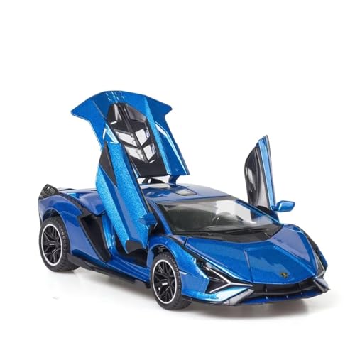 XGFFBAGB 1:32 Für SIAN Sportwagen Diecast Metalllegierung Modellauto Sound Licht Zurückziehen Sammlung Spielzeug Geschenke(Blu,with Box) von XGFFBAGB