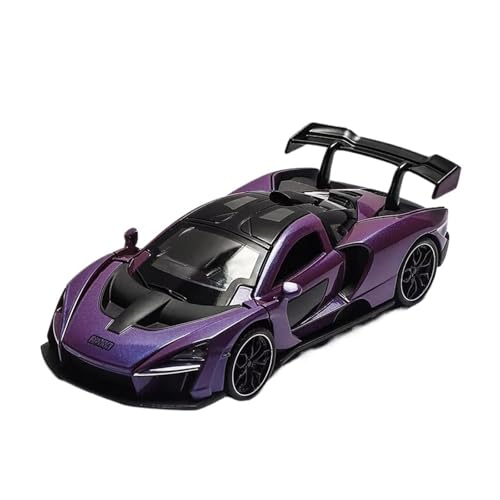 XGFFBAGB 1:32 Für Senna Legierung Sportwagen Diecast Metall Modell Sound & Licht Zurückziehen Spielzeug Desktop Ornamente Geschenk(Purple,with Box) von XGFFBAGB