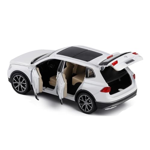 XGFFBAGB 1:32 Für Tiguan L Automodell Legierung Pull Back Auto Offene Tür Spielzeug(White,No Box) von XGFFBAGB