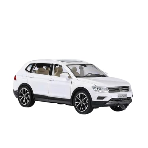 XGFFBAGB 1:32 Für Tiguan L Legierung Zurückziehen Auto Spielzeug Diecast Metall Sound Licht Spielzeug Fahrzeug Dekoration Sammlung(White,No Box) von XGFFBAGB