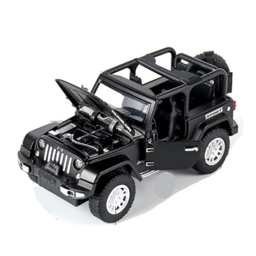 XGFFBAGB 1:32 Für Wrangler SUV Spielzeug Auto Modell Diecast Metall Pull Back Auto Sammlung Spielzeug Geschenk(Black,with Box) von XGFFBAGB