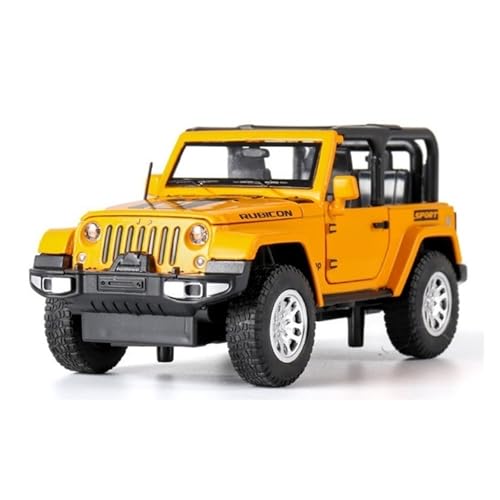 XGFFBAGB 1:32 Für Wrangler SUV Spielzeug Auto Modell Diecast Metall Pull Back Auto Sammlung Spielzeug Geschenk(Yellow,No Box) von XGFFBAGB