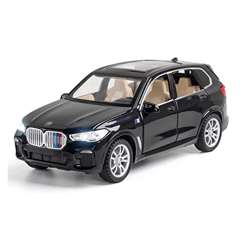 XGFFBAGB 1:32 Für X5 SUV Legierung Diecast Auto Modelle Spielzeug Fahrzeug Sound Licht Pull Back Spielzeug(Black,with Box) von XGFFBAGB
