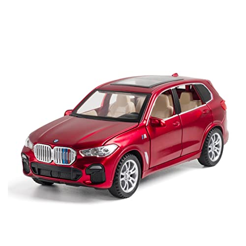 XGFFBAGB 1:32 Für X5 SUV Legierung Diecast Auto Modelle Spielzeug Fahrzeug Sound Licht Pull Back Spielzeug(Rosso,No Box) von XGFFBAGB