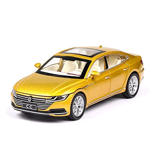XGFFBAGB Für CC 1:32 Maßstab Metalllegierung Druckguss Automodell Spielzeugfahrzeug Mit Lichtern Sound Pull Back 6 Türen Können Geöffnet Werden Geschenke(Yellow,with Box) von XGFFBAGB