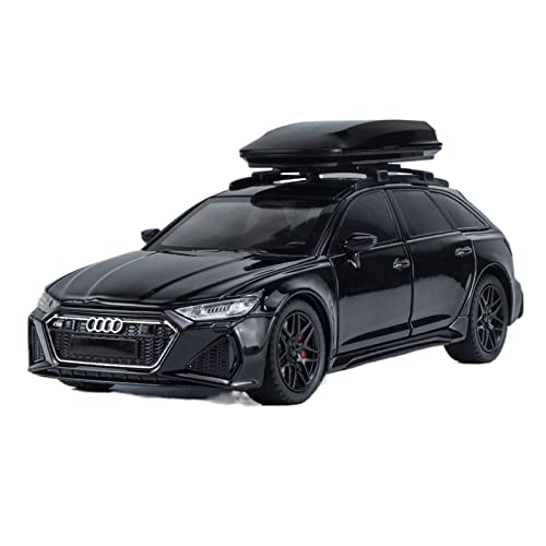 XGFFBAGB Für RS6 Quattro 1:24 Kombi Legierung Modell Auto Druckguss Metall Casting Sound Und Licht Spielzeug(Black,with Box) von XGFFBAGB