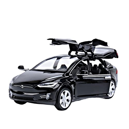 XGFFBAGB Für Tesla Modell X 1:32 Legierung Diecasts Metall Auto Modell Pull Back Spielzeug(Black,with Box) von XGFFBAGB