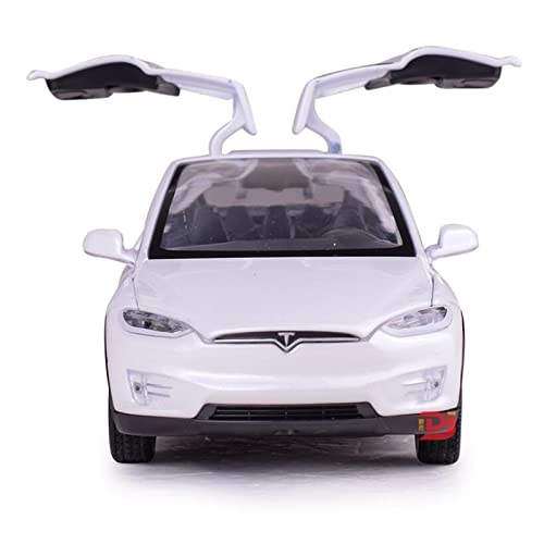 XGFFBAGB Für Tesla Modell X 1:32 Legierung Diecasts Metall Auto Modell Pull Back Spielzeug(White,No Box) von XGFFBAGB