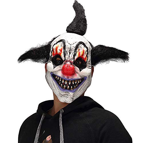 XGOPTS Clown-Maske Halloween Erwachsene Halloween-Maske Schrecklich Vollmaske Gruselig Hexemaske Gummi Geistermaske Horror Kostümzubehör Fasching Cosplay Verkleidung Karneval Fastnacht von XGOPTS