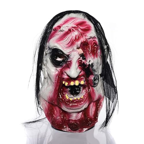 XGOPTS Clown-Maske Halloween Erwachsene Halloween-Maske Schrecklich Vollmaske Gruselig Hexemaske Gummi Geistermaske Horror Kostümzubehör Fasching Cosplay Verkleidung Karneval Fastnacht von XGOPTS