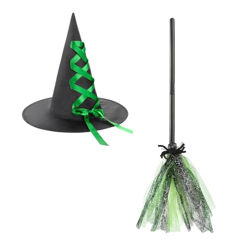 XGOPTS Kinder Halloween Kostüm Zauberer Kostüm für Kinder Hexenhut mit Besen Halloween Party Hüte für Karneval Fasching Cosplay Junge Mädchen XGOPTS Kinder Halloween Kostüm Zauberer Kostüm für Kinder Hexenhut mit Besen Halloween Party Hüte für Karneval Fasching Cosplay Junge Mädchen von XGOPTS