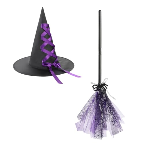 XGOPTS Kinder Halloween Kostüm Zauberer Kostüm für Kinder Hexenhut mit Besen Halloween Party Hüte für Karneval Fasching Cosplay Junge Mädchen XGOPTS Kinder Halloween Kostüm Zauberer Kostüm für Kinder Hexenhut mit Besen Halloween Party Hüte für Karneval Fasching Cosplay Junge Mädchen von XGOPTS
