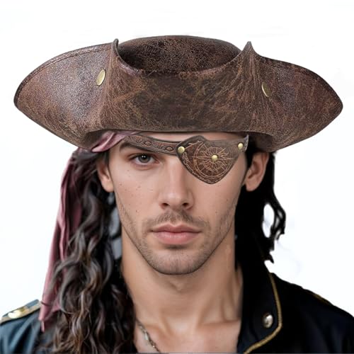 XGOPTS Piraten Augenklappe Mittelalterliche Augenmaske Vintage Faux Leder Pirate Augenklappe Schädel Karibik Kapitän Augenmaske für Halloween Party Weihnachten Braun XGOPTS Piraten Augenklappe Mittelalterliche Augenmaske Vintage Faux Leder Pirate Augenklappe Schädel Karibik Kapitän Augenmaske für Halloween Party Weihnachten Braun von XGOPTS