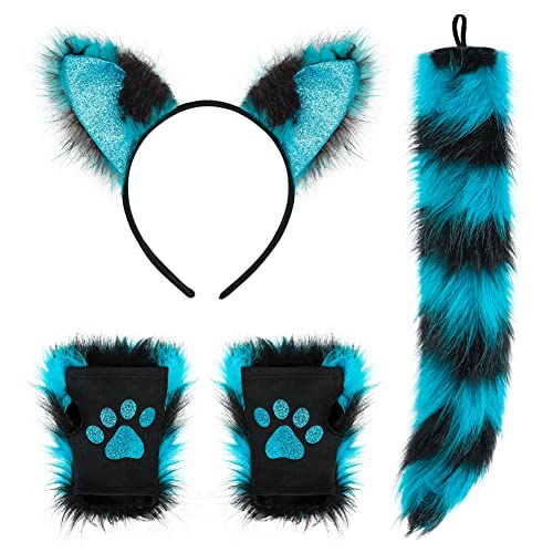 XGOPTS Plüsch Katzenkostüm Damen Halloween Kostüme Katze Fuchs Cosplay katzen kostüme Schwanz Clip Ohren und Handschuhe Set Karneval Halloween Party Cosplay Kostüm Set für Erwachsene XGOPTS Plüsch Katzenkostüm Damen Halloween Kostüme Katze Fuchs Cosplay katzen kostüme Schwanz Clip Ohren und Handschuhe Set Karneval Halloween Party Cosplay Kostüm Set für Erwachsene von XGOPTS