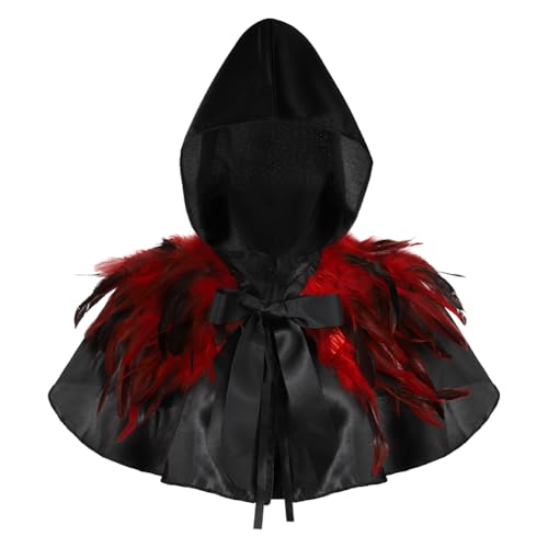 XGOPTS Umhang mit Kapuze Mittelalter Gugel Umhang mit Feder Achselzucken Schal Halloween Party Kostüm für Herren & Damen Halloween Cosplay XGOPTS Umhang mit Kapuze Mittelalter Gugel Umhang mit Feder Achselzucken Schal Halloween Party Kostüm für Herren & Damen Halloween Cosplay von XGOPTS