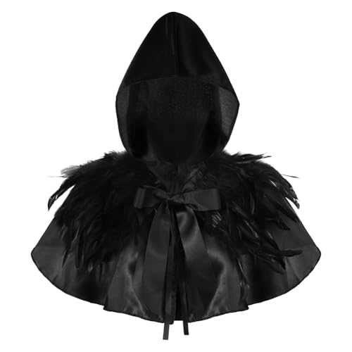 XGOPTS Umhang mit Kapuze Mittelalter Gugel Umhang mit Feder Achselzucken Schal Halloween Party Kostüm für Herren & Damen Halloween Cosplay XGOPTS Umhang mit Kapuze Mittelalter Gugel Umhang mit Feder Achselzucken Schal Halloween Party Kostüm für Herren & Damen Halloween Cosplay von XGOPTS