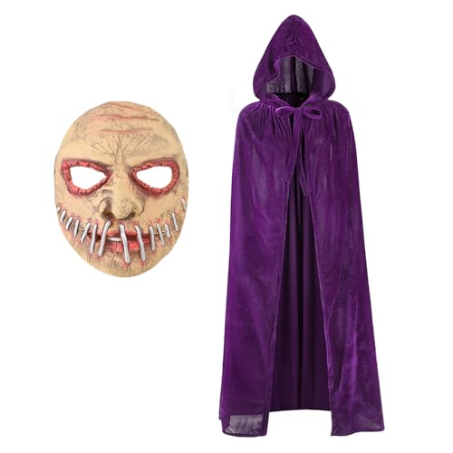 XGOPTS Vampir Kostüm Umhang mit Kaputze 59"/150cm Unisex Halloween Umhang mit Horror Maske Mittelalter Umhang Kapuzenumhang für Halloween Weihnachten Karneval Kostüm XGOPTS Vampir Kostüm Umhang mit Kaputze 59"/150cm Unisex Halloween Umhang mit Horror Maske Mittelalter Umhang Kapuzenumhang für Halloween Weihnachten Karneval Kostüm von XGOPTS