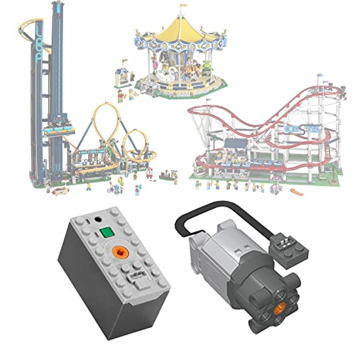 XGREPACK Power Functions Batteriekasten-Baustein zerteilt Zubehör Power Functions L Motor 88003 für Lego 10303,10257,10261,10247,Looping-Achterbahn (1) von XGREPACK