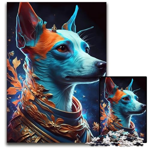 1000-teiliges Jack Russell Terrier Hundepuzzle für Erwachsene, Denkspiel, interaktives Familienspiel, geeignet für Kinder ab 14 Jahren, 26x38cm von XHAXING