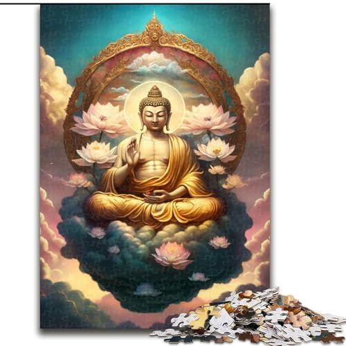 1000-teiliges Puzzle, Buddha-Puzzle aus Holz, Geburtstage, Weihnachten, Halloween, Erntedankfest, Ostern, 1000 Stück(50x75cm) von XHAXING