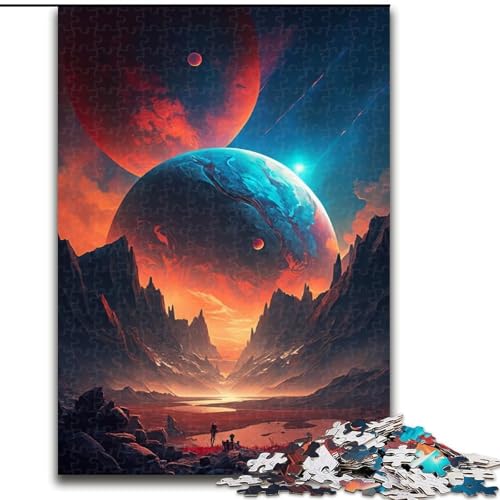 1000-teiliges Puzzle, Bunte Planetenberge, Puzzle aus Holz, Geburtstage, Weihnachten, Halloween, Erntedankfest, Ostern, 1000 Stück(50x75cm) von XHAXING