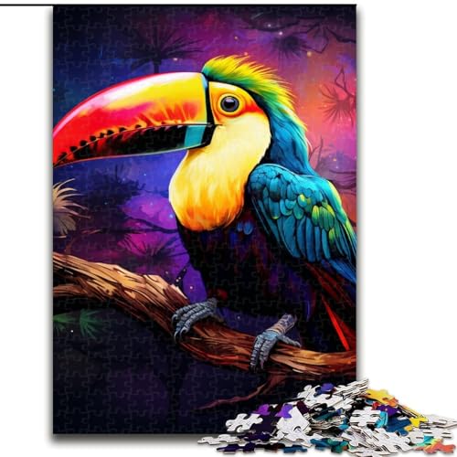 1000-teiliges Puzzle, Kunst-Tukans, Puzzle aus Holz, mit interaktivem Familienspiel, Kinder ab 14 Jahren, 1000 Teile(50x75cm) von XHAXING