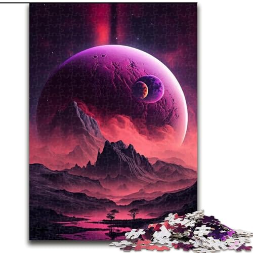 1000-teiliges Puzzle, Planetenlandschaft, Puzzle aus Holz, Geburtstage, Weihnachten, Halloween, Erntedankfest, Ostern, 1000 Stück(50x75cm) von XHAXING