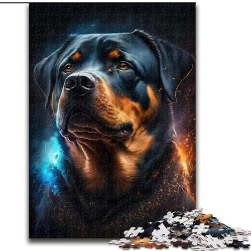 1000-teiliges Puzzle, Rottweiler-Hundepuzzle aus Pappe, Geburtstage, Weihnachten, Halloween, Erntedankfest, Ostern, 1000 Teile(26x38cm) von XHAXING