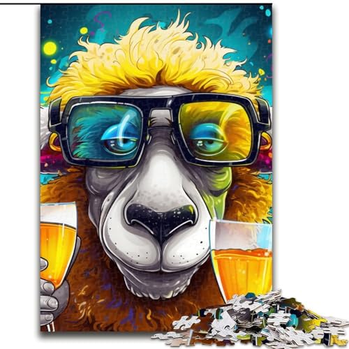 1000-teiliges Puzzle, Tier-Alpaka-Puzzle aus Holz, mit interaktivem Familienspiel, Kinder ab 14 Jahren, 1000 Teile(50x75cm) von XHAXING