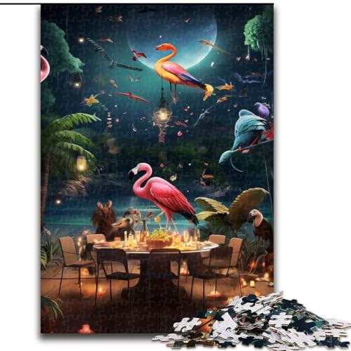 1000-teiliges Puzzle, Tierparty-Puzzle aus Holz, Geburtstage, Weihnachten, Halloween, Erntedankfest, Ostern, 1000 Stück(50x75cm) von XHAXING