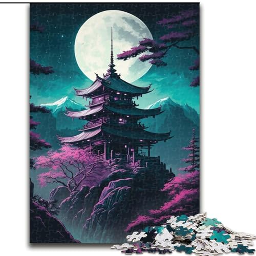 1000-teiliges Puzzle, Turmpuzzle im japanischen Stil, aus Pappe, Geburtstage, Weihnachten, Halloween, Erntedankfest, Ostern, 1000 Teile(26x38cm) von XHAXING