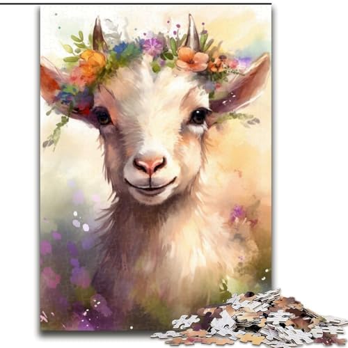 1000-teiliges Puzzle, buntes Baby-Schaf-Puzzle aus Holz, Spielzeug, Geschenk, pädagogisches, intellektuelles, entspannendes Familienspiel, 1000 Teile(50x75cm) von XHAXING