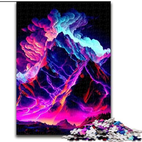 1000-teiliges Puzzle, buntes Berg-Puzzle aus Holz, interaktives Familienspiel, DIY-Heimdekoration, Gehirn-Herausforderung, Geschenk, 1000 Stück(50x75cm) von XHAXING